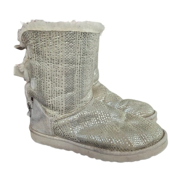 UGG Bailey Bow Bling Flat Boot - Size 7 - Picture 2 of 11